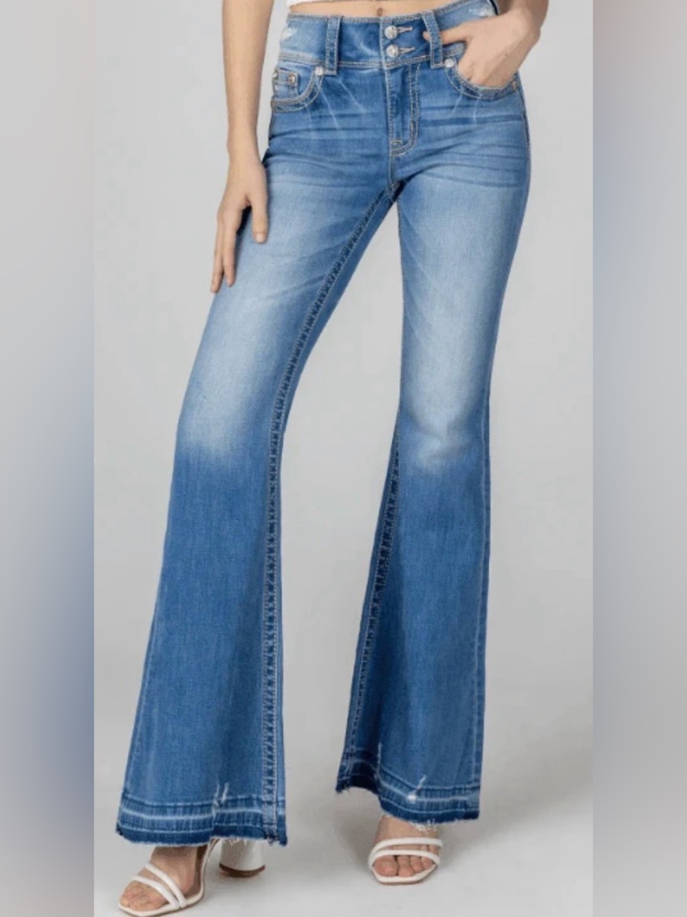 Miss Me Distressed Flare Jeans